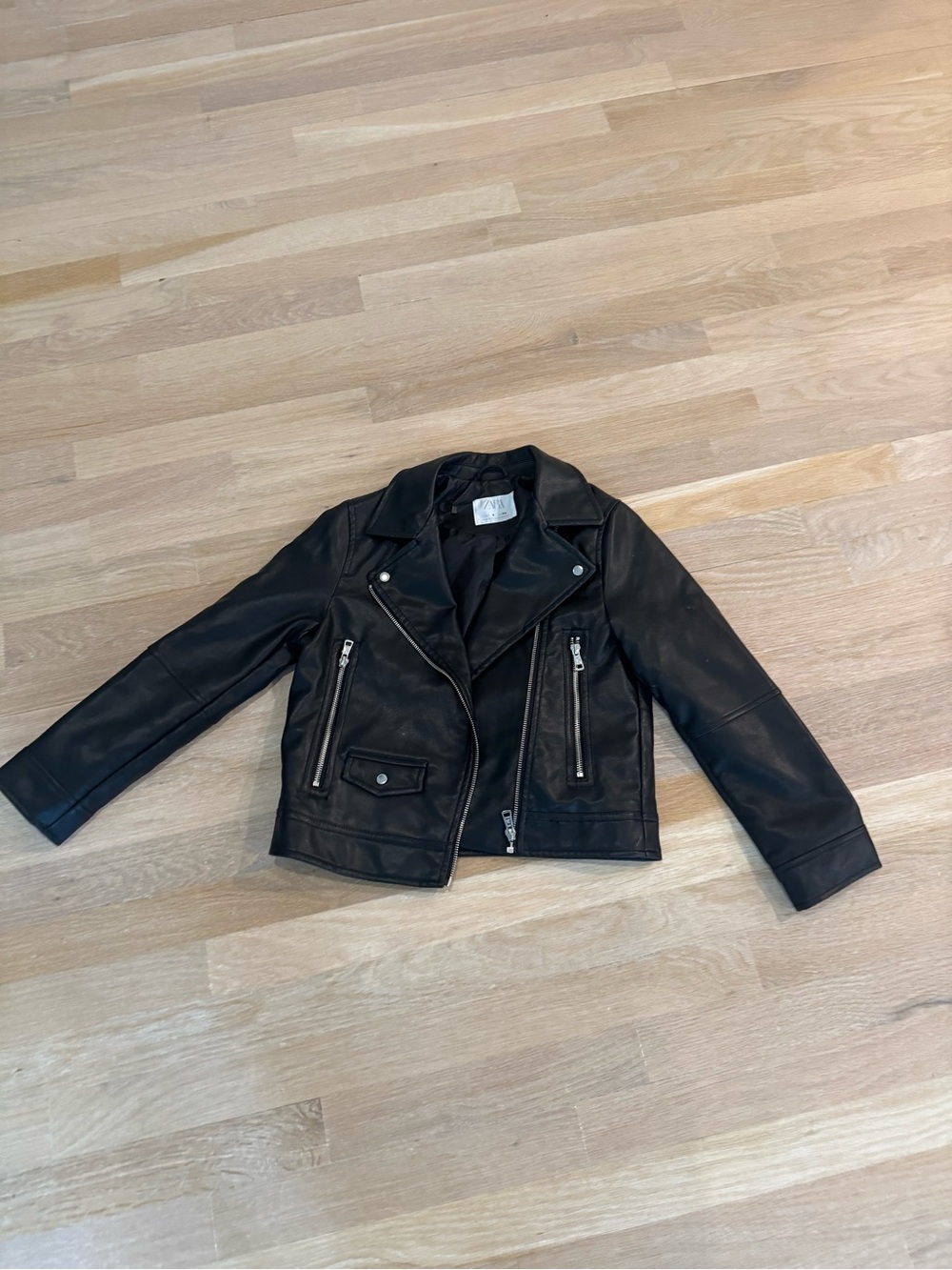 Zara Black Faux Leather Moto Jacket